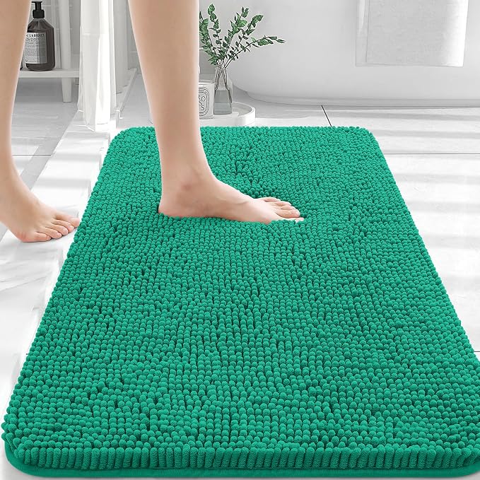 OLANLY Bathroom Rugs 30x20, Extra Soft Absorbent Chenille Bath Rugs, Rubber by OLANLY