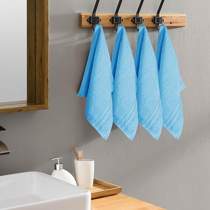 BOUTIQUO Ultra Soft Cotton Washcloths, Contains 12 Piece Face Cloths 12x12 inch - Image 5