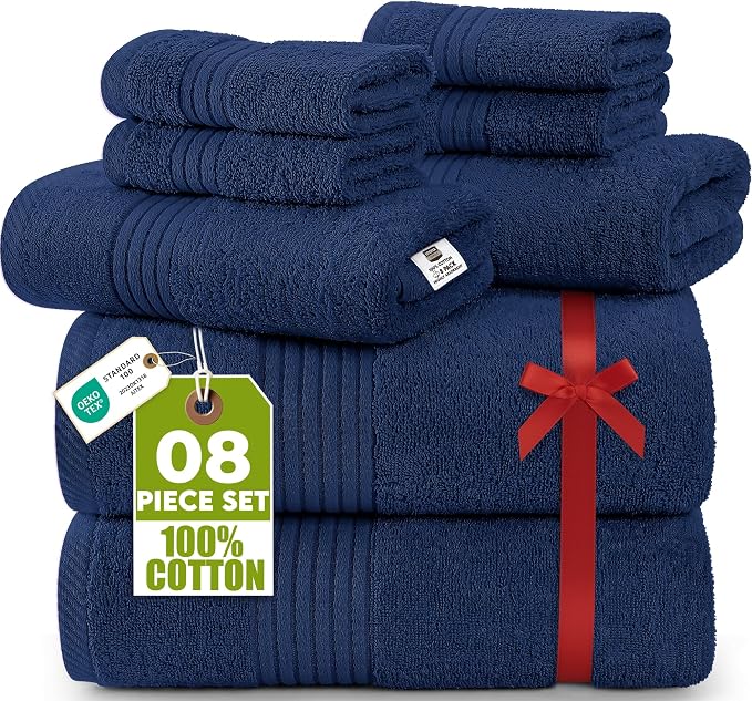 Utopia Towels 8 Piece Premium Towel Set, 2 Bath, 2 Hand, and 4 Washcloths by UTOPIATOWELS