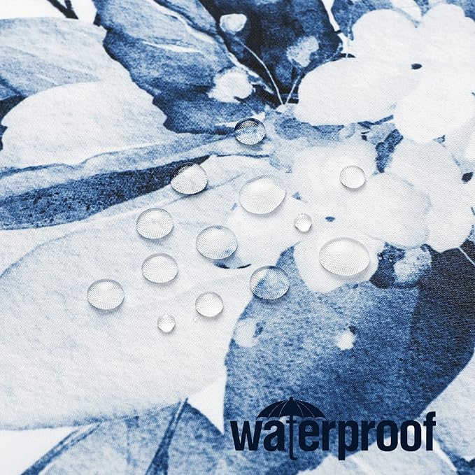 Gibelle Small Stall Shower Curtain 36 x 72, Narrow Navy Blue Floral Shower - Image 3
