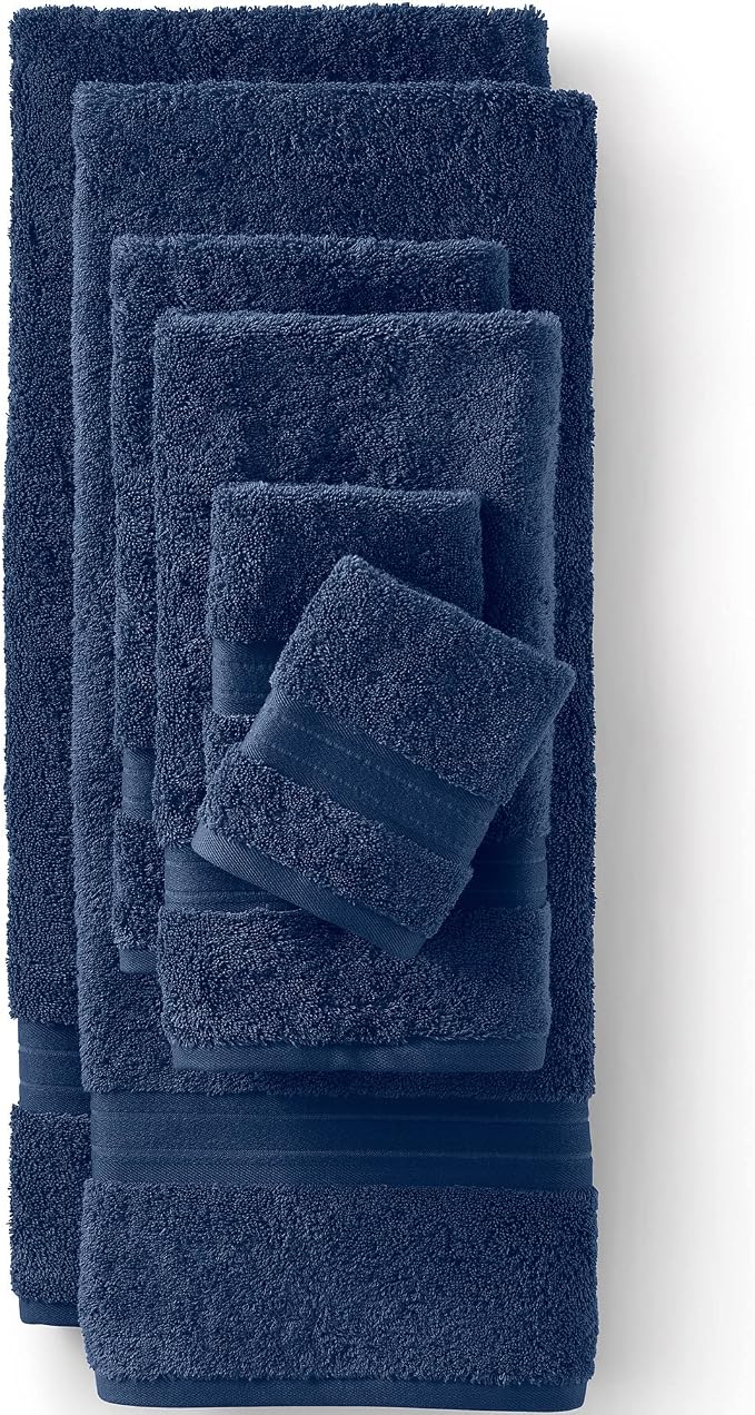Lands' End Supima Towel Deep Sea Navy 6 Piece Towel Set by LandsEnd