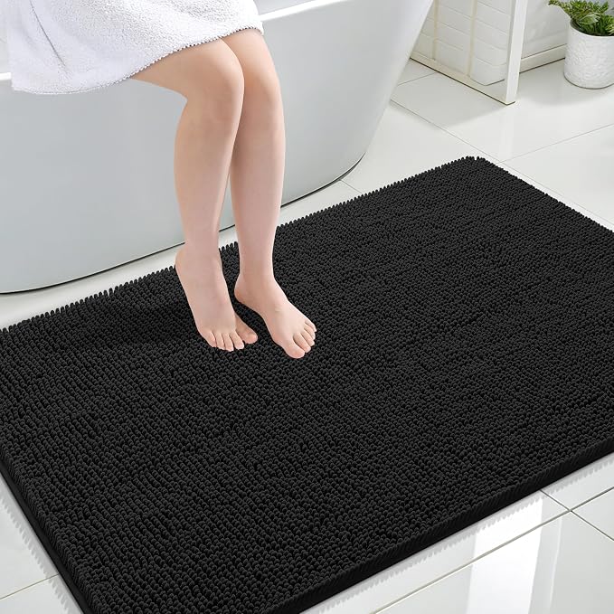 OLANLY Bathroom Rugs 44x32, Extra Soft Absorbent Chenille Bath Rugs, Rubber by OLANLY