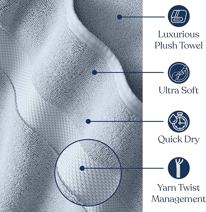 Delara Organic Cotton Luxuriously Plush Bath Towel Pack of 4 | GOTS & OEKO-TEX - Image 4
