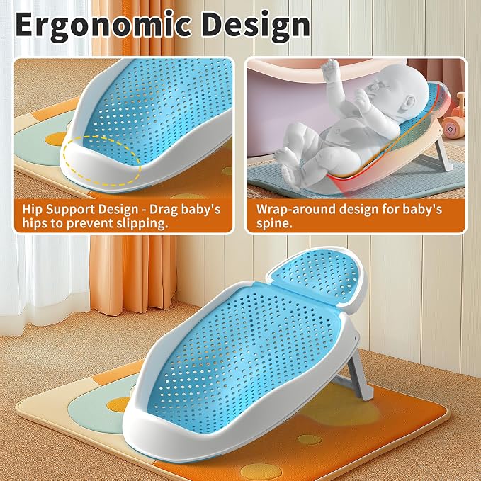 Baby Bathtub Support for Babies 0-6 Months, Foldable Portable Infant Bathtub - Image 2
