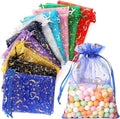 Hopttreely 100 Pieces Moon Star Organza Bags, Mixed Color 4x4.72 Satin by Hopttreely