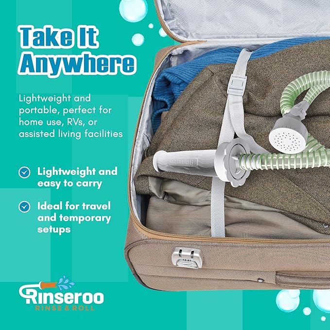 NEW Rinseroo: 5ft Slip-On Handheld Shower Attachment Hose w/Spray Head- - Image 4