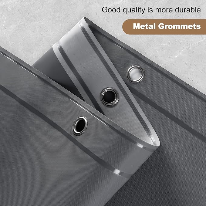 UFRIDAY Dark Grey Stall Shower Curtain Liner Premium PEVA 60 x72 inch, Heavy - Image 5