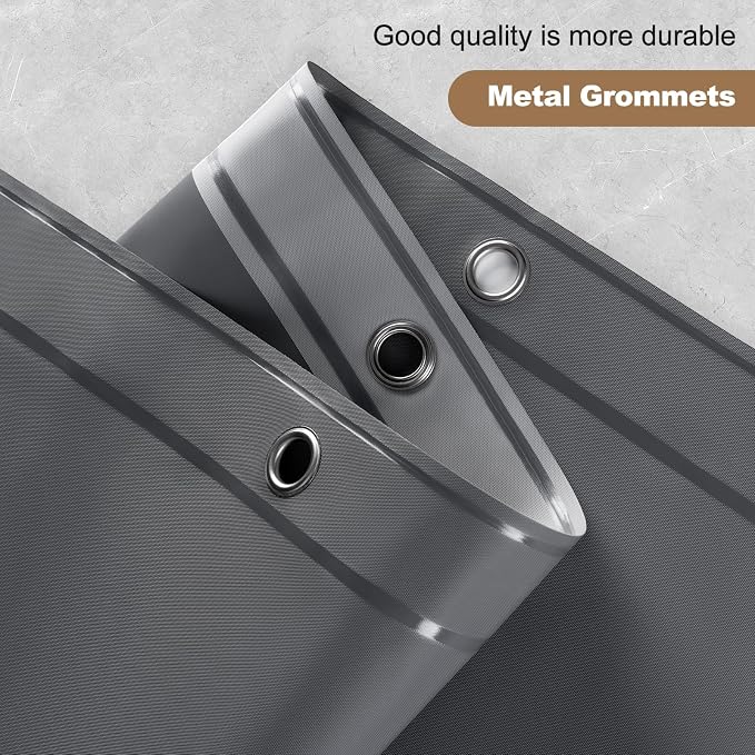 UFRIDAY Dark Grey Extra Long Shower Curtain Liner Premium PEVA 72 x84 inch - Image 5