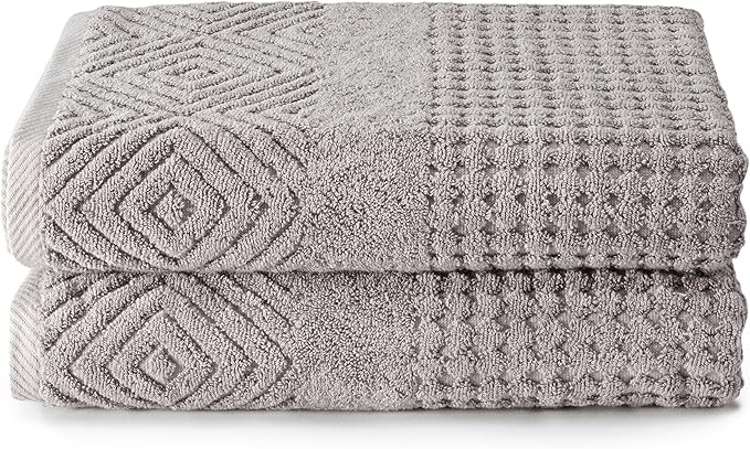 Texere 100% Organic Cotton Diamond Jacquard 700 GSM Luxury Bath Towel Sets by TexereSilk