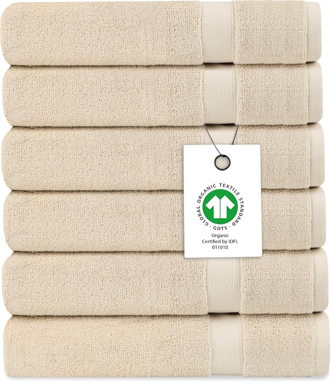 Delara Organic Cotton Luxuriously Plush Washcloths Pack of 6 | GOTS & Oeko-TEX by Delara