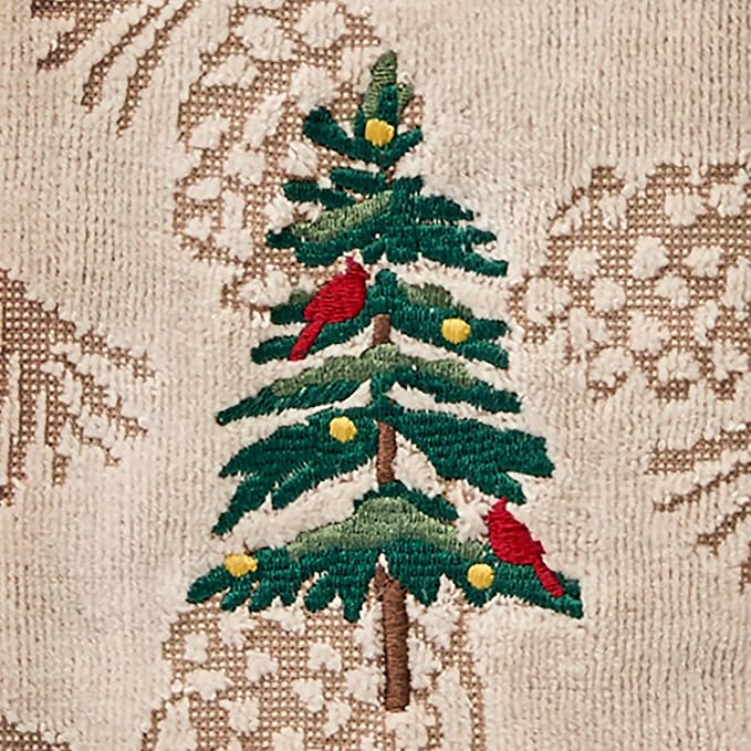 SKL Home Christmas/Winter Seasonal Fir 100% Cotton Embroidered 2pc Hand Towel - Image 5