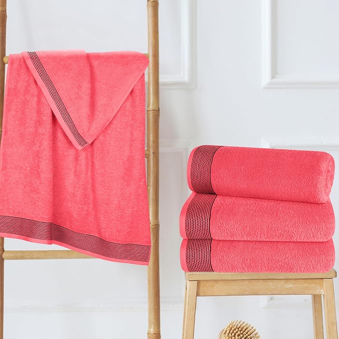 Belizzi Home Ultra Soft 4 Pack Oversized Bath Towel Set 27x54 inches, 100% - Image 2