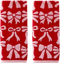 SKL Home Bow Jacquard 100% Cotton Premium 2-Piece Hand Towel Set, 500 GSM by SKLHomebySaturdayKnightLtd