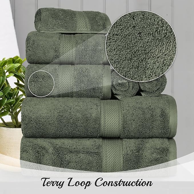 BNM Egyptian Cotton Heavyweight Towels, 800 GSM, Face/ Washcloths, Hand Towels - Image 3