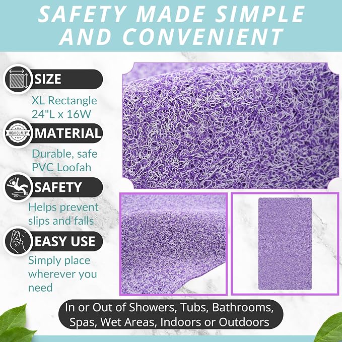 ENKOSI Loofah Non-Slip Shower and Bath Mat - Image 3