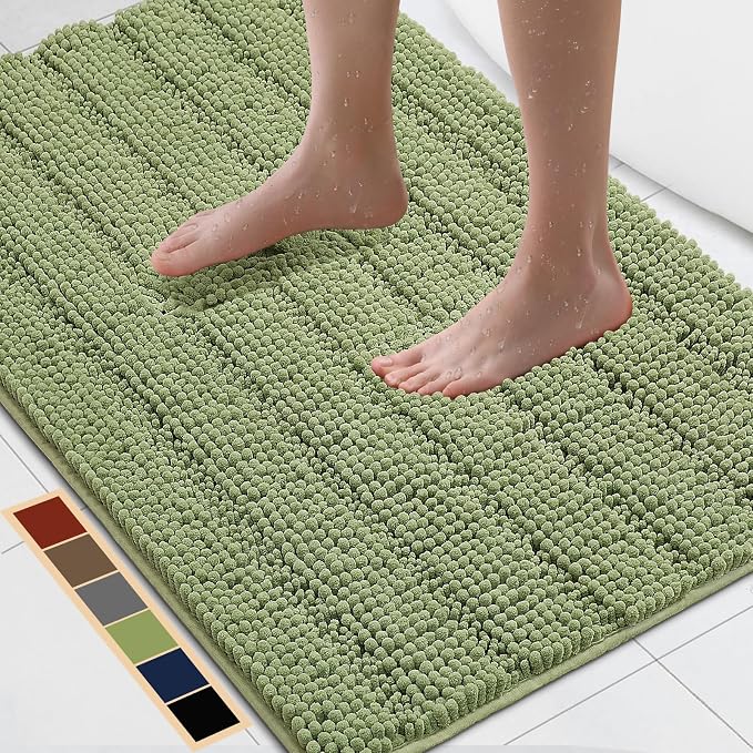 Bcoimo 36"×24" Chenille Bath Mat – Non-Slip by Bcoimo