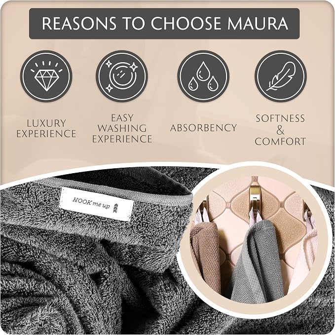 MAURA Basics Bath Towel Sets for Bathroom - Image 4