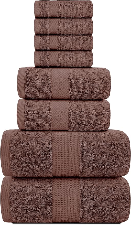 White Classic Luxury Bath Towel Set of 8 Pieces - Image 2