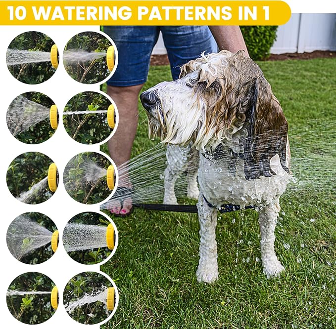 Dog Washing Hose Attachment, 10-in-1 Soap Sprayer Moden Garden Hose Nozzle - Image 4