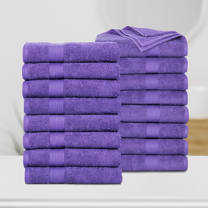 Ample Decor Bath Towels Pack of 16 600 GSM 100% Cotton, Absorbent Soft Premium - Image 2