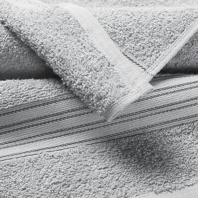 BOUTIQUO Ultra Soft Cotton Washcloths, Contains 12 Piece Face Cloths 12x12 inch - Image 2