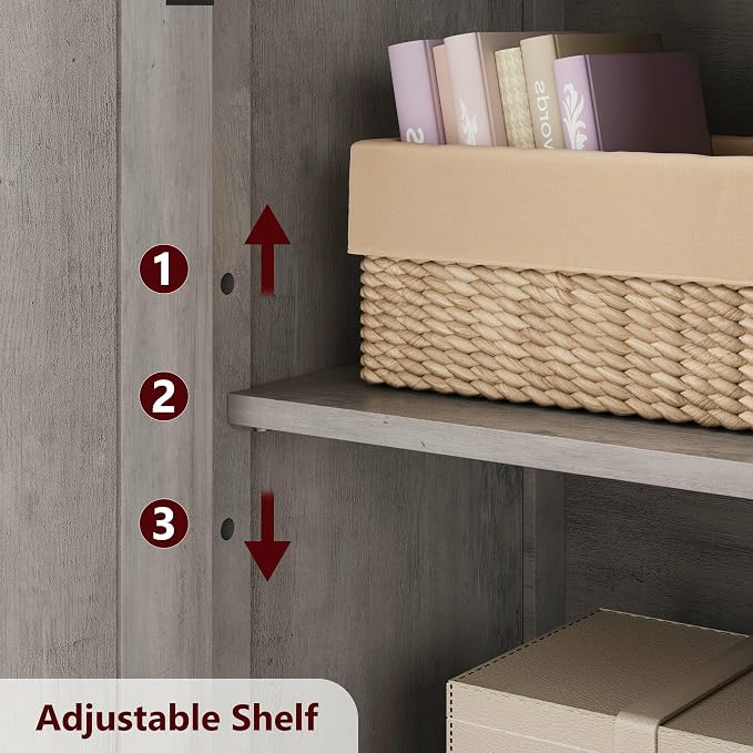 IDEALHOUSE 50" Tall Bathroom Cabinet, Freestanding Bathroom Storage Cabinet - Image 6