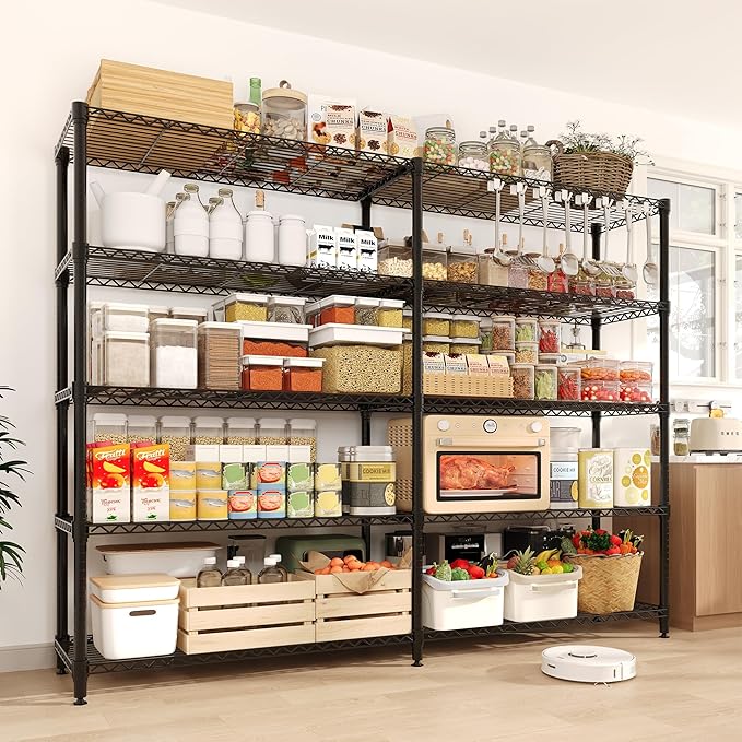 5-Tier Metal Storage Shelves, Adjustable Wire Shelving Unit - Image 7