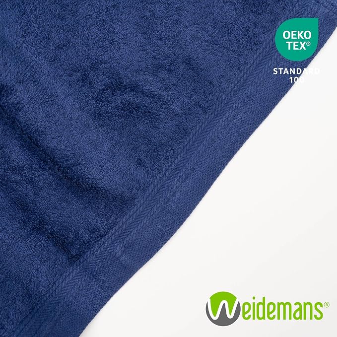 100% Cotton Washcloths Set 13” x 13” | Navy Blue Towels | Set of 6 Ultra Soft - Image 9