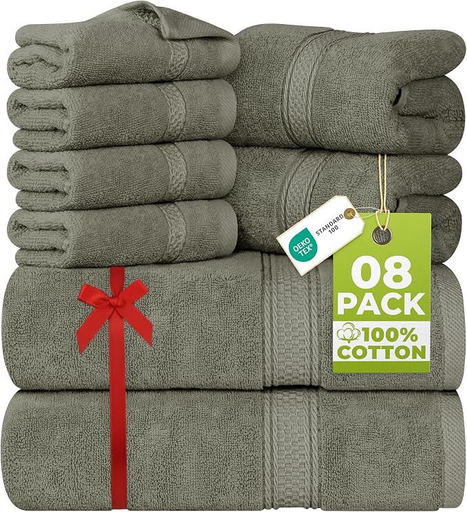 Utopia Towels 8 Piece Luxury Towel Set – Majestic Plush, Super Absorbent & by UTOPIATOWELS