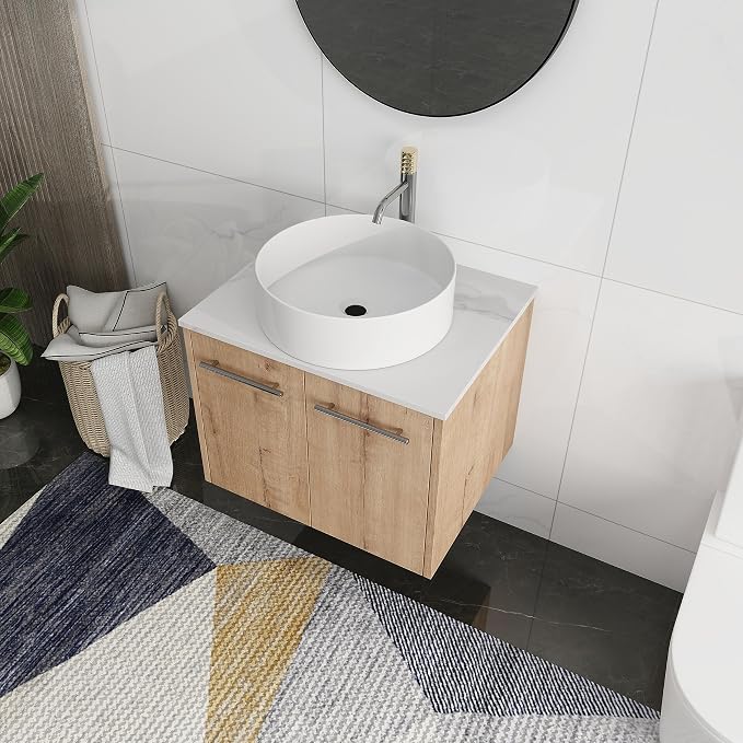 24 Inch Bathroom Vanity with Sink, Modern Wall Mount Floating Bathroom Vanity by ARTCHIRLY