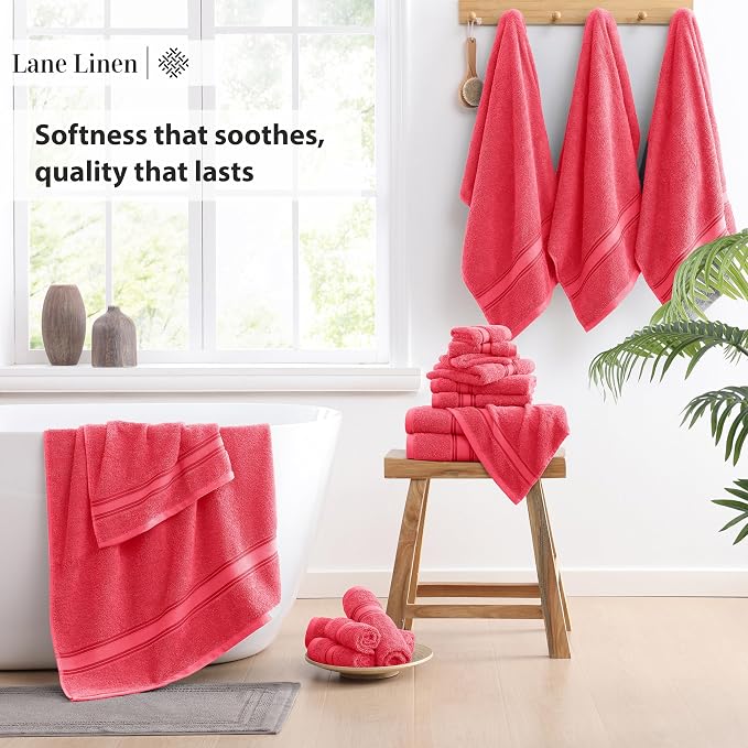 LANE LINEN Towels for Bathroom – 18 Pack, 100% Cotton, Zero Twist, 6 Bath - Image 4