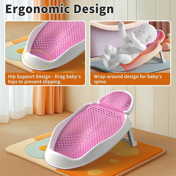 Baby Bathtub Support for Babies 0-6 Months, Foldable Portable Infant Bathtub - Image 2