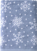 SKL Home Christmas/Winter Scattered Snowflakes 100% Cotton Premium Bath Towel by SKLHomebySaturdayKnightLtd