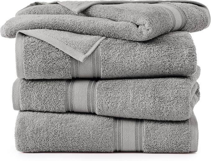 LANE LINEN 100% Cotton Bath Towels Set of 4 - Image 2