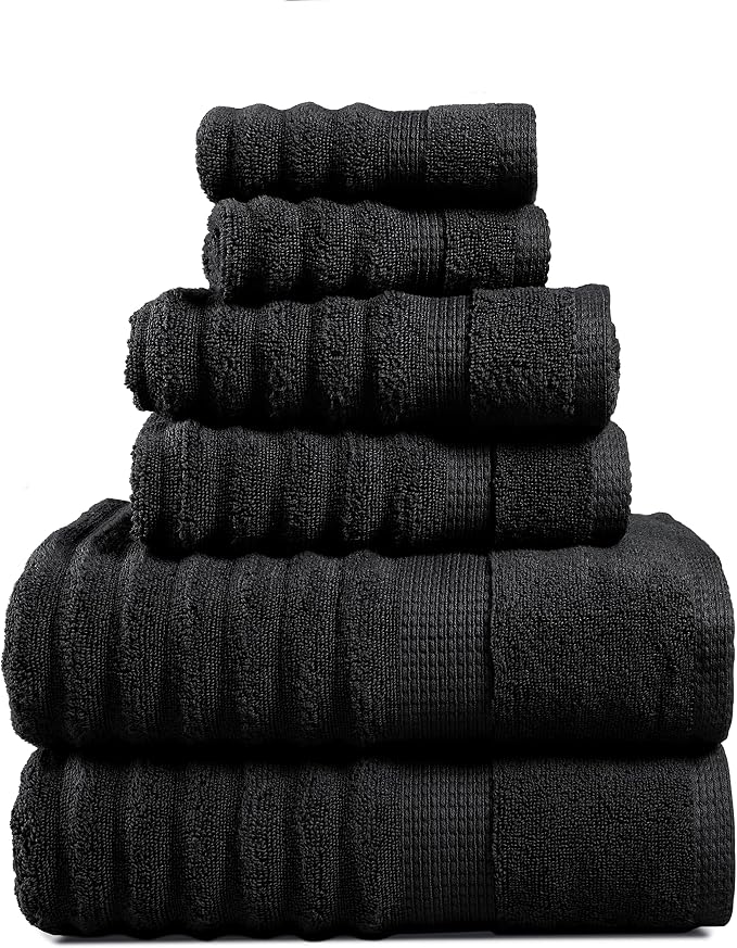 LANE LINEN 6-Piece Bath Towel Set – 100% Cotton, Quick Dry, Zero Twist by LaneLinen