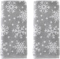 SKL Home Winter/Christmas Scattered Snowflakes Hand Towel 2pc Set by SKLHomebySaturdayKnightLtd