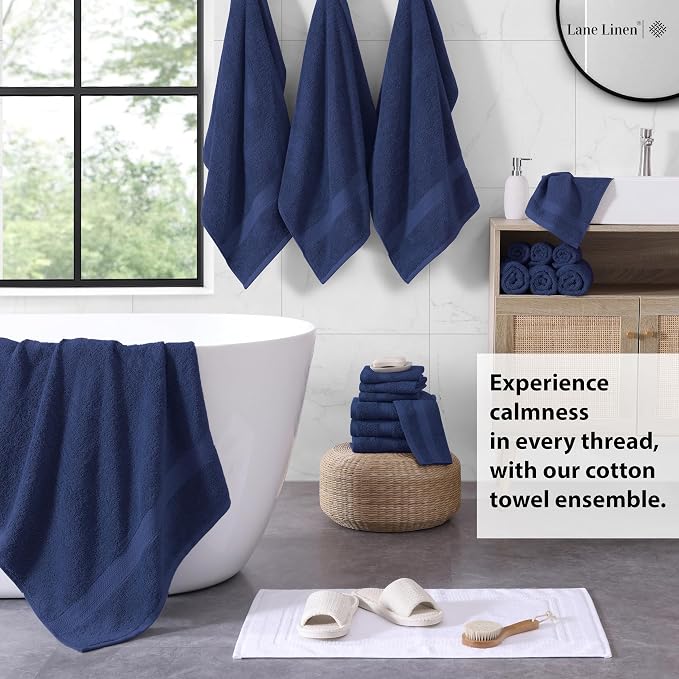 LANE LINEN 100% Ringspun Cotton Premium Turkish Bath Towel Set, 18Cs - Image 3
