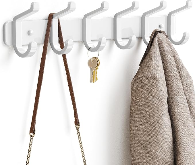 pickpiff Coat Rack Wall Mounted Heavy-Duty: Metal Coat Hanger 6 Hooks by pickpiff