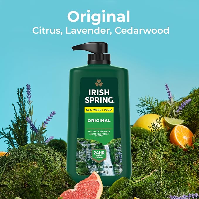 Irish Spring Men's Body Wash Pump, Original Clean Body Wash - Image 5