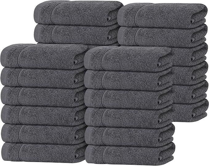 Tens Towels Pack of 24 Washcloths, 12 x 12 Inches, Lighter Weight, Quick to Dry by TensTowels
