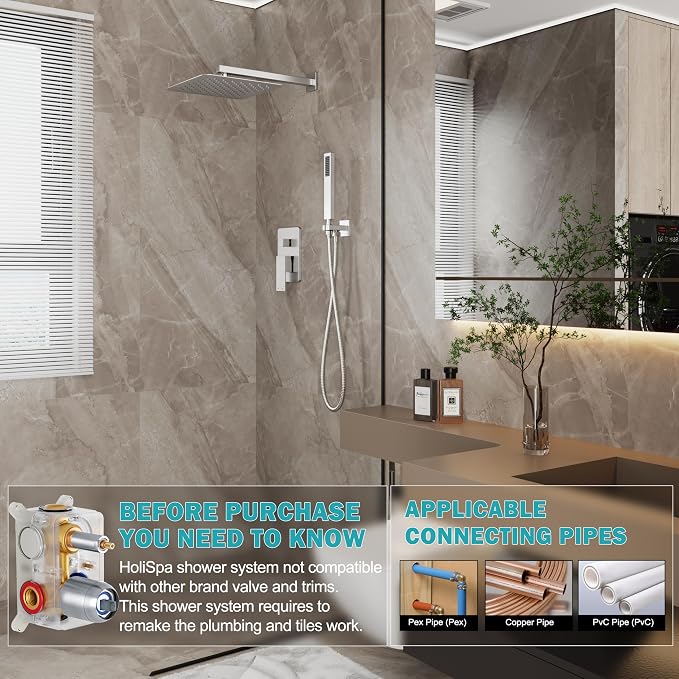 Shower System, Brushed Nickel Shower Faucet Set - Image 2