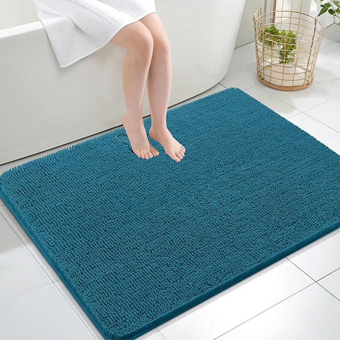OLANLY Bathroom Rugs 40x32, Extra Soft Absorbent Chenille Bath Rugs, Rubber by OLANLY