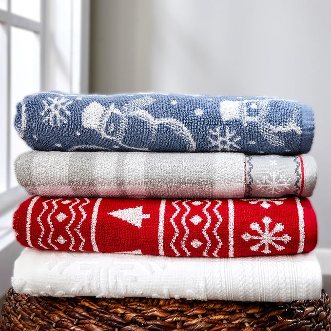 SKL Home Christmas/Winter Top Hat Snowmen Bath Towel - Image 4