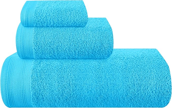 Ultra Soft 3 Pack Cotton Towel Set, Contains a Bath Towels 28x55 inch, a Hand by Unknown
