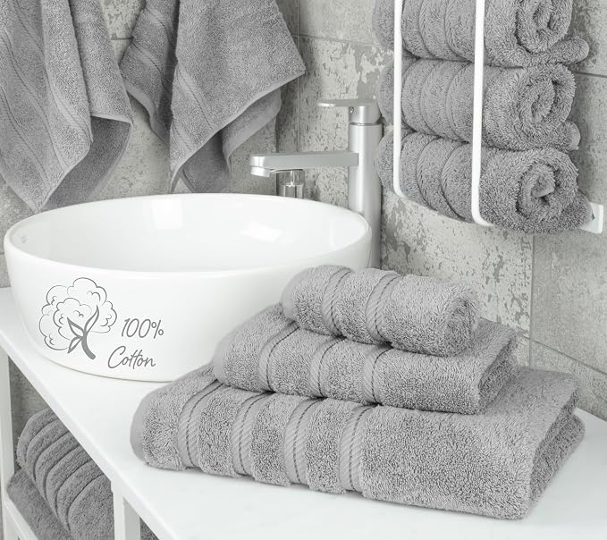 American Soft Linen Premium 3 Piece Towel Set, 1 Bath Towel 1 Hand Towel 1 - Image 3