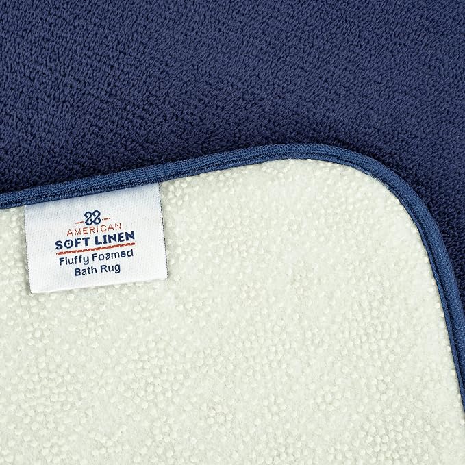 American Soft Linen 21x32 Fluffy Foamed Slip Reducer Bath Rug, Machine Washable - Image 4