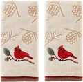 SKL Home Christmas/Winter Cardinal & Branch Hand Towel 2pc Set by SKLHomebySaturdayKnightLtd