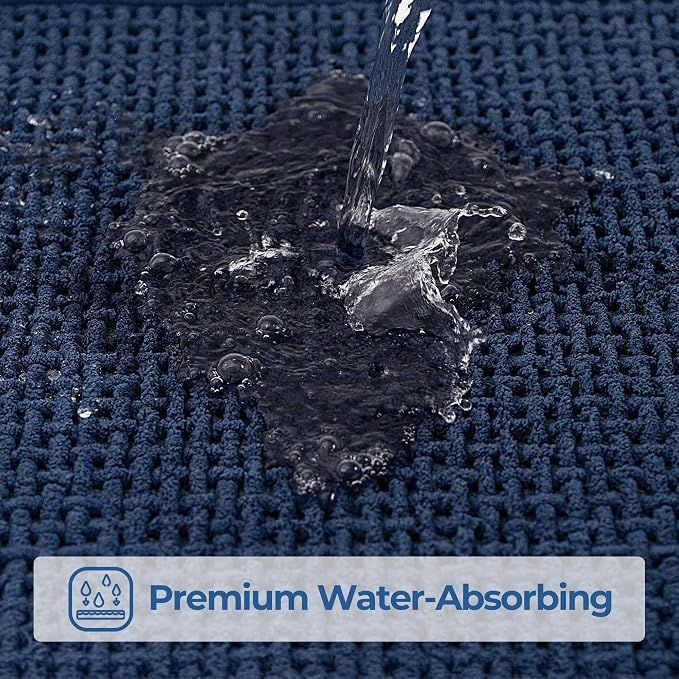 GRANNY SAYS Blue Bathroom Rugs Non Slip Washable, Absorbent Bath Mats 32" x 20" - Image 4