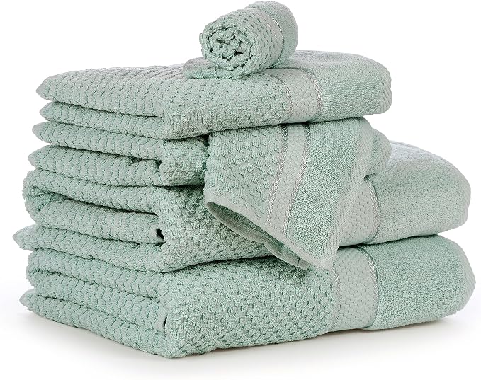Ample Decor Bathroom Towel Set of 6-2 Bath Towel, 2 Hand Towel, 2 Wash Cloths - Image 6