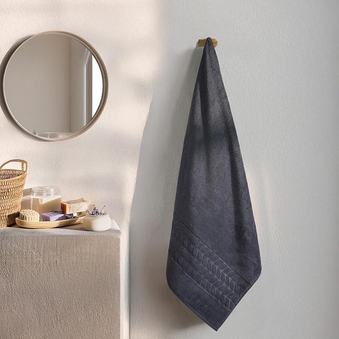 BAGNO MILANO Organic Turkish Cotton Bath Towels, Luxury Jacquard Collection - Image 2